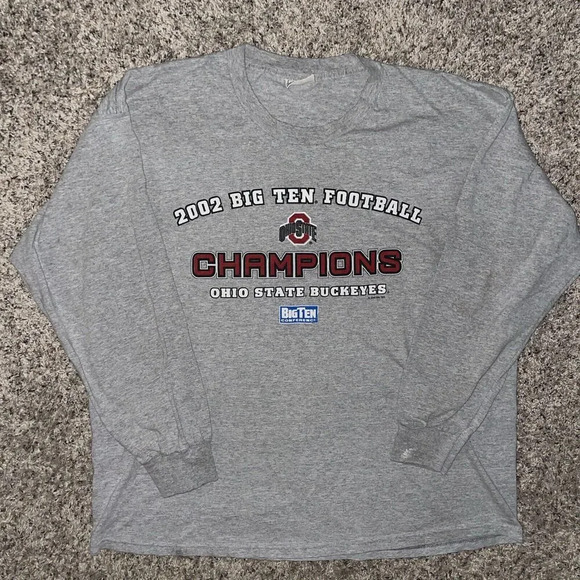Vintage Ohio State Buckeyes 2002 Big 10 Champions Long Sleeve Shirt Mens 2XL Y2K - Picture 1 of 4